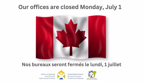 Nos bureaux seront ferme le lundi, 1 juillet